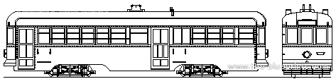 Поезд Toden Series 5000 Type C - чертежи, габариты, рисунки