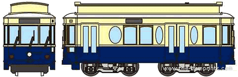 Поезд Toden Type 9000 - чертежи, габариты, рисунки