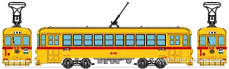 Toei Series 6000 train - drawings, dimensions, pictures