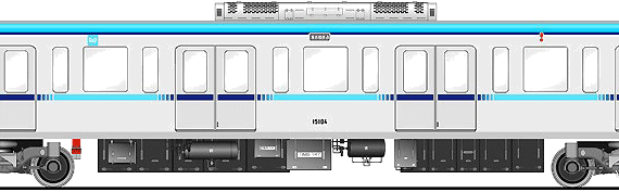 Поезд Tokyo Metro 15104 - чертежи, габариты, рисунки