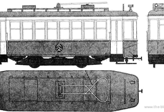 Поезд Tram-Car Series X - чертежи, габариты, рисунки