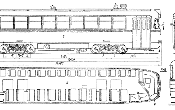 Train Tren RVR-6 (1960-1987) - drawings, dimensions, figures