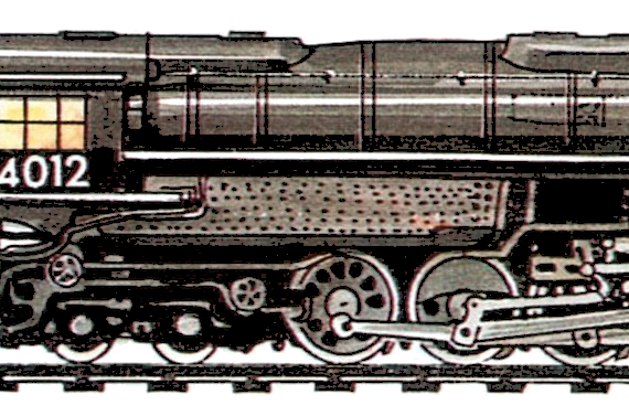 UP Big Boy Train 4-8-8-4 (1941) - drawings, dimensions, pictures