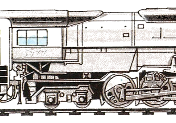 Поезд UP Challenger Class 2-6-6--4 (1942) - чертежи, габариты, рисунки