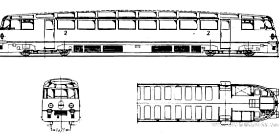 Поезд VT 90.5 - чертежи, габариты, рисунки