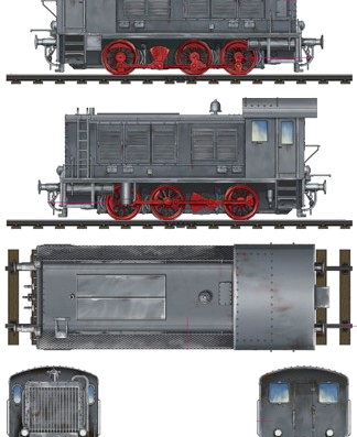 Train WR 360 C12 Locomotive - drawings, dimensions, figures