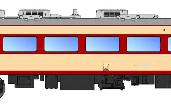 Поезд Wakashio -1000 183 - чертежи, габариты, рисунки