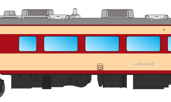 Train Wakashio -1500 183 - drawings, dimensions, figures