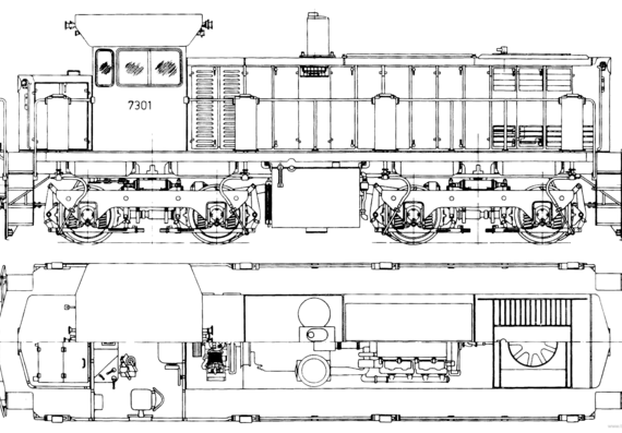 Поезд Walkers 73 Class Diesel Hydraulic - чертежи, габариты, рисунки