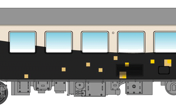 Train Zipangu 485 - drawings, dimensions, figures