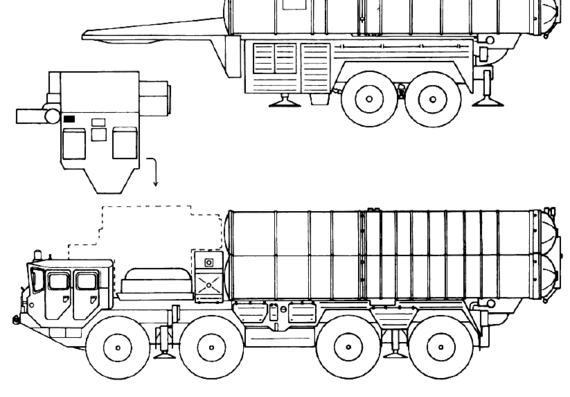 Truck 48N6 S-300PMU SA-20 Gargoyle - drawings, dimensions, figures