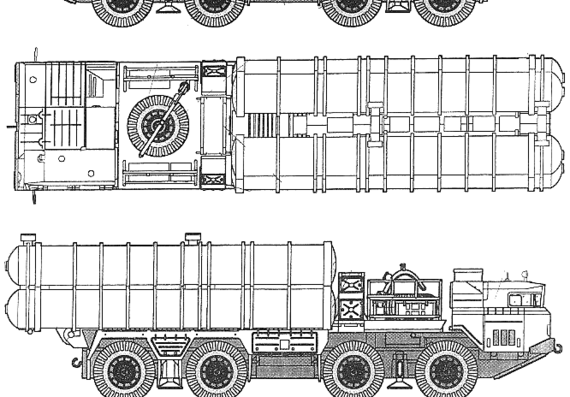 Truck 5P85D S-300 PMU SA-10 Grumble - drawings, dimensions, figures