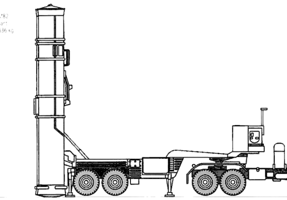 Truck 5P85TE S-400 SA-12B Giant - drawings, dimensions, figures