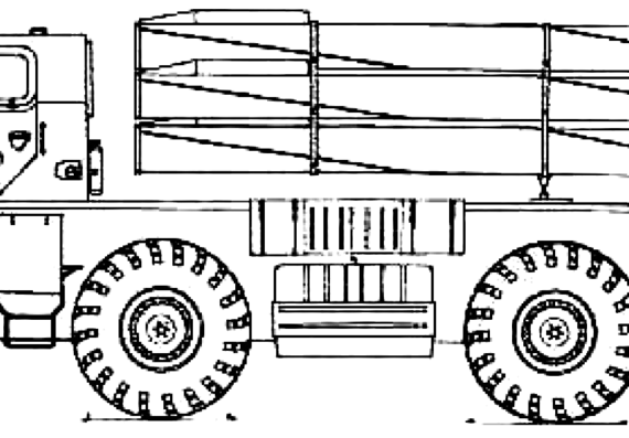 Грузовик 9P140W 220mm Uragan MLRS - ZIL-135 - чертежи, габариты, рисунки