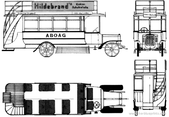 ABOAG Double Decker truck (1915) - drawings, dimensions, pictures
