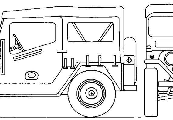 Грузовик AM General M151 Mutt - чертежи, габариты, рисунки