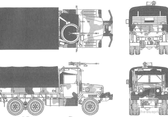 Грузовик AM General M35A2 2.5t - чертежи, габариты, рисунки