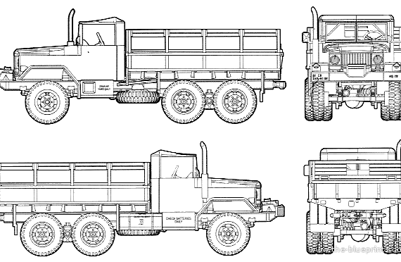 Грузовик AM General M35 2.5t Cargo - чертежи, габариты, рисунки