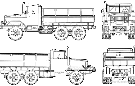 Грузовик AM General M35 2.5t Cargo Truck - чертежи, габариты, рисунки