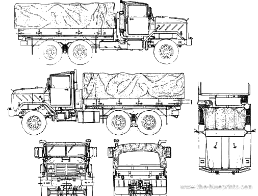 Truck AM General M923 A1 2.5t 6x6 - drawings, dimensions, figures