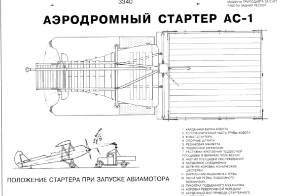 AS-1 truck (aerodrome engine starter) on GAZ-AA chassis - drawings, dimensions, pictures