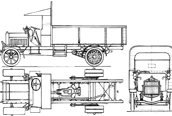 Albion 3ton truck (1914) - drawings, dimensions, pictures