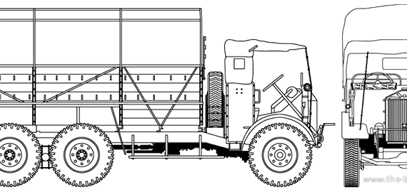 Albion BY3N 3-ton 6x4 truck - drawings, dimensions, figures