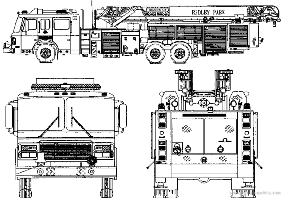 American LaFrance Custom 10 truck - drawings, dimensions, pictures