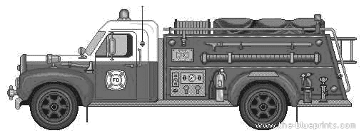 Грузовик American LaFrance Fire Truck - чертежи, габариты, рисунки