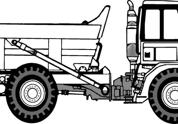Грузовик Articulating Dump Truck - чертежи, габариты, рисунки