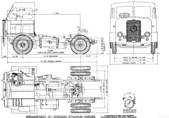 Atkinson truck ST1044LW Tractor Cab - drawings, dimensions, pictures