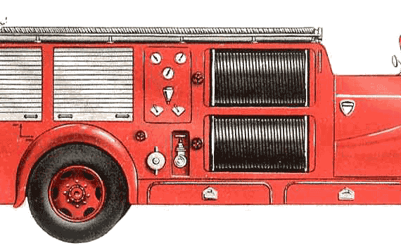 Грузовик Austin Fire Truck - чертежи, габариты, рисунки