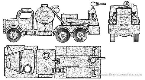 Austin K6 Fire Tender truck - drawings, dimensions, pictures