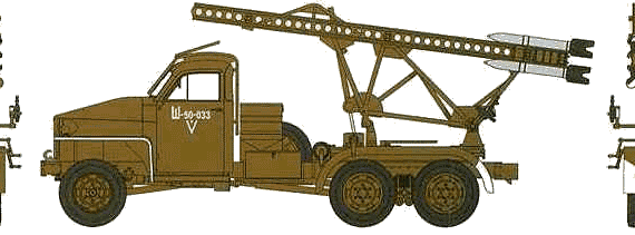 Truck BM-13-16N Katyusha - drawings, dimensions, pictures