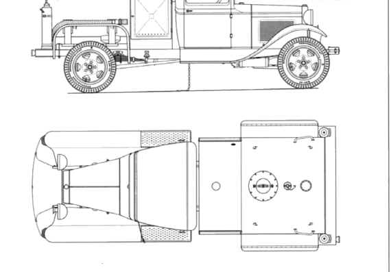 Truck BZ-42 (refuel cargo) on GAZ-AA shassi - drawings, dimensions, pictures
