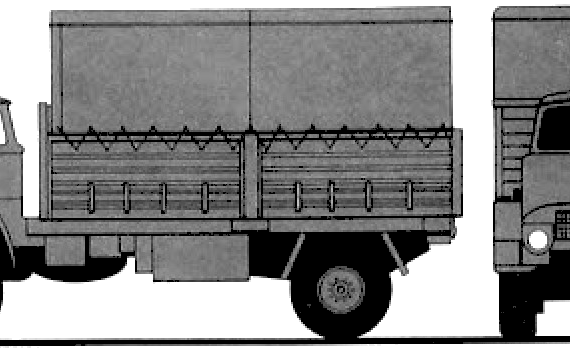 Грузовик Bedford MK 4 tonne Truck - чертежи, габариты, рисунки