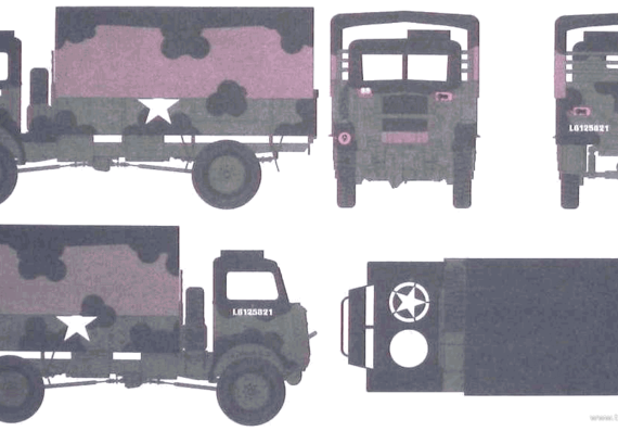 Bedford QLD 4x4 truck - drawings, dimensions, figures