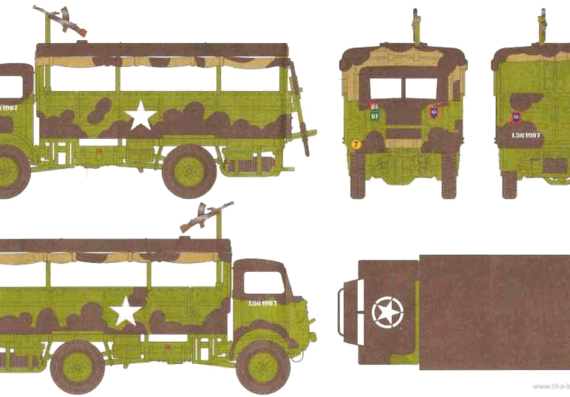 Bedford QLT truck (1944) - drawings, dimensions, pictures