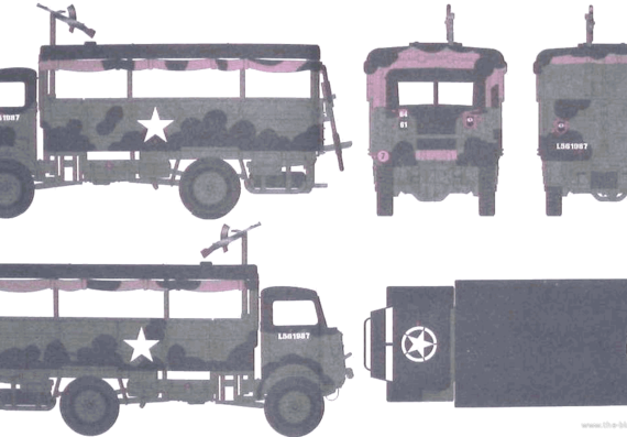 Bedford QLT 4x4 truck - drawings, dimensions, figures