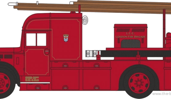 Грузовик Bedford WLG Fire Engine - чертежи, габариты, рисунки