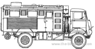 Грузовик Bedford radio truck (1942) - чертежи, габариты, рисунки
