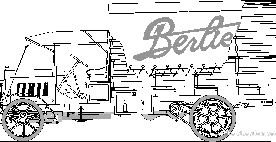 Грузовик Berliet CBA Truck WWI - чертежи, габариты, рисунки