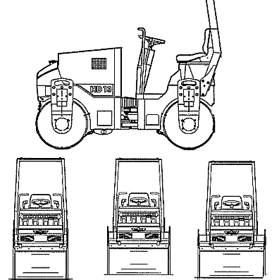 Bomag Hamm HD12 truck - drawings, dimensions, figures