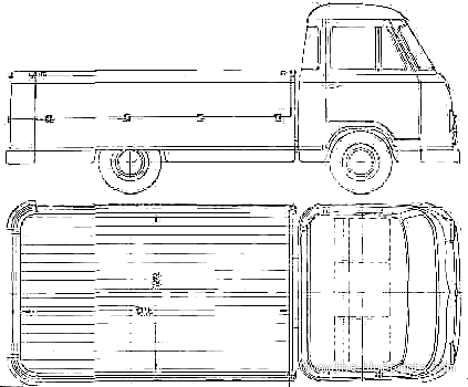 Грузовик Borgward B522 2000 (1960) - чертежи, габариты, рисунки