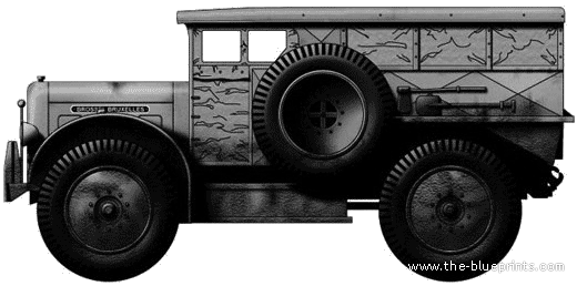 Грузовик Brossel TAL Artillery Tractor - чертежи, габариты, рисунки