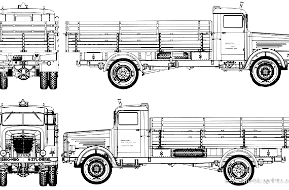 Busching Nag L4500S truck (1943) - drawings, dimensions, pictures