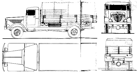 Грузовик Bussing-NAG 4500 A-1 - чертежи, габариты, рисунки