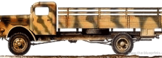 Bussing 4500A truck - drawings, dimensions, figures