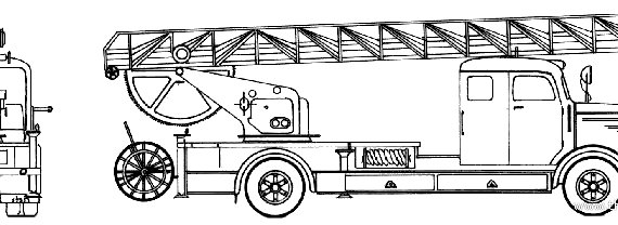 Грузовик Bussing 8000 Fire Truck (1958) - чертежи, габариты, рисунки
