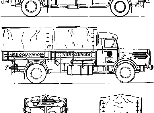 Грузовик Bussing 8000 S13 - чертежи, габариты, рисунки